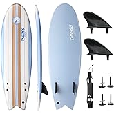 THURSO SURF Lancer 5'10'' Soft Top Foam Surfboard Fish Surf board for Kids &amp; Adults Includes Twin Fins Double Swivel Leash EPS Core IXPE Deck HDPE Slick Bottom Non-Slip Deck Grip - Perfect for Surfing