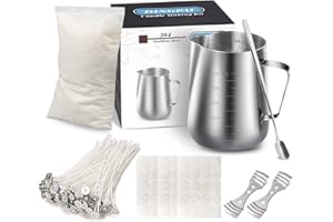 DINGPAI Candle Making Kit, Soy Wax DIY Candle Craft Tools Including Pouring Pot, Wicks, Wicks Sticker, 3-Hole Wicks Holder, Natural Soy Wax and Spoon