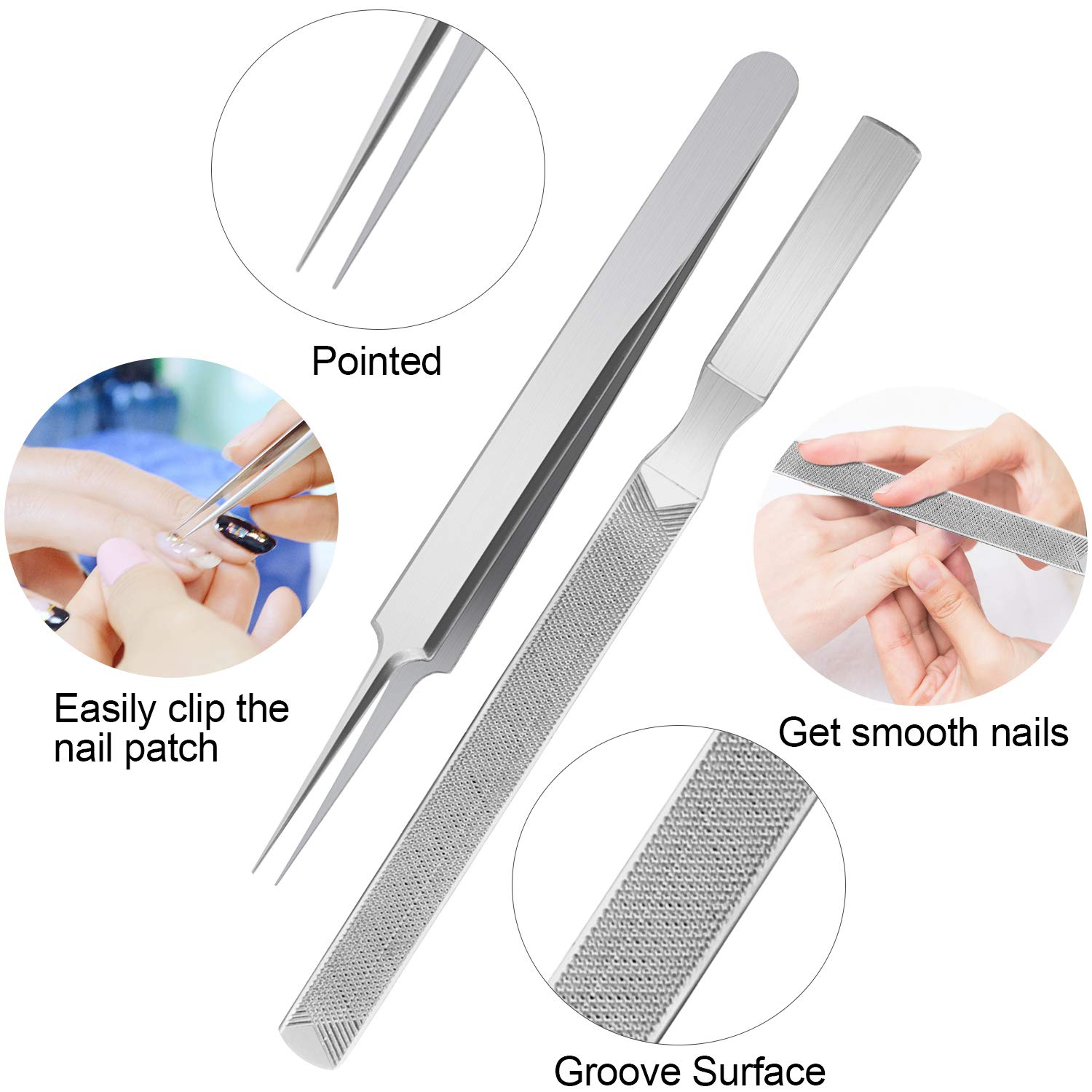7 PCS Cuticle Trimmer Nipper Tools Set, Professional Grade Stainless Steel Cuticle Nippers with Cuticle Pusher Tools Kit for Manicure & Pedicure at Home/Spa/Salon: Beauty