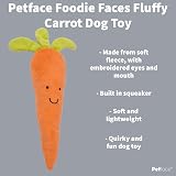Petface Foodie Faces Fluffy Carrot Dog Toy with Squeaker view 6
