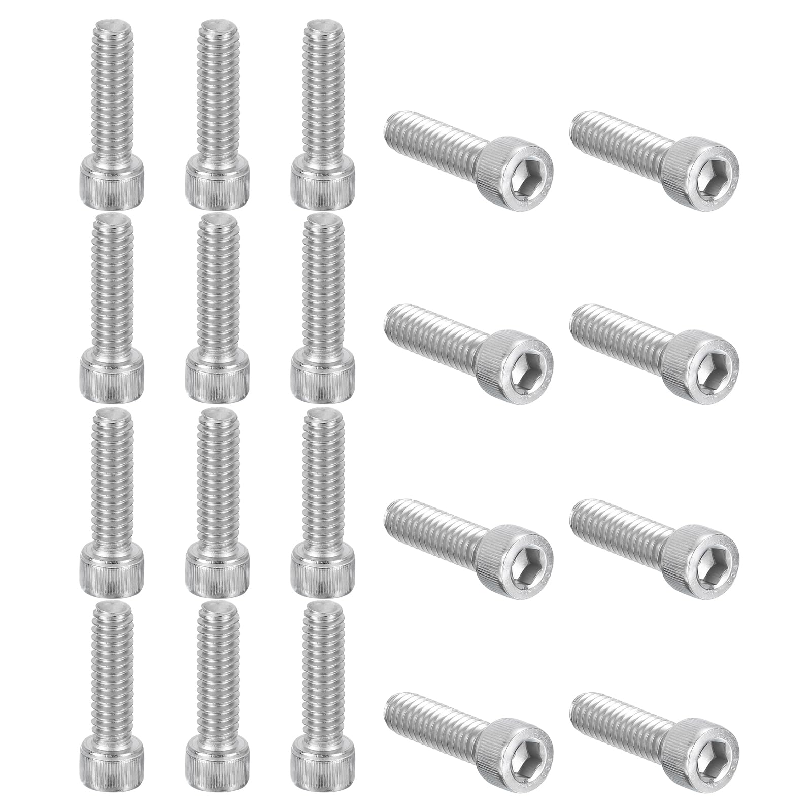 PATIKIL 1/4-20 x 7/8" Hex Socket Cap Head Screw Bolt, 20Pcs 304 Stainless Steel 18-8, Machine Full Thread for Construction, Manufacturing, Engineering, Assembling, Furniture