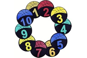 Nuburbur Basketball Training 9 Inch Poly Spots, 10PCS Anti-Slip Training Basketball Spot Markers Floor Spots, Waterproof Flat Filed Cones Poly Dots for Basketball Training