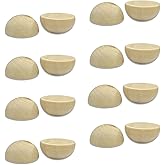 200 Pieces 1 Inch Wooden Split Balls Half Round Wood Beads Unfinished Wooden Half Sphere for DIY Crafts