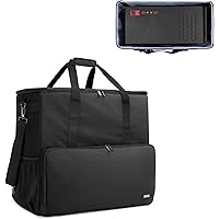 CURMIO Desktop Computer Travel Bag, Carrying Case for Computer Tower PC Chassis, Keyboard, Cable and Mouse, Bag Only, Black