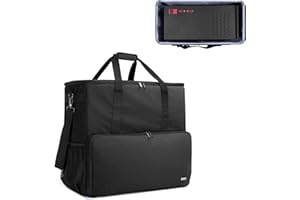 CURMIO Desktop Computer Travel Bag, Carrying Case for Computer Tower PC Chassis, Keyboard, Cable and Mouse, Bag Only, Black