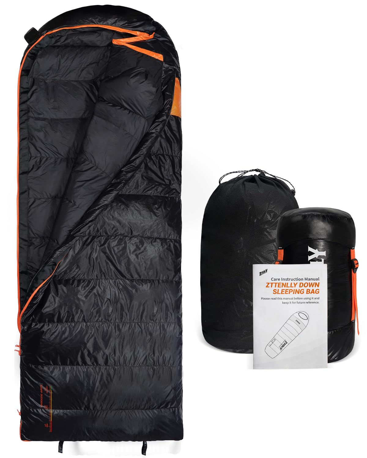 Photo 1 of ZTTENLLY Down Sleeping Bag for Adults - Lightweight and Compact for Backpacking, Camping and Hiking - 550/600 FP, 0/20/30 Degree and 4-Season Sleeping Bag for Cold Weather