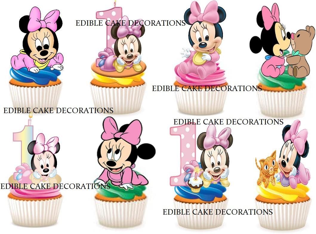 24x Cupcake Comestibles Glacages Pour Gateau Minnie Mouse Disney Anniversaire Maison Figurines De Gateau Huntech Com Br