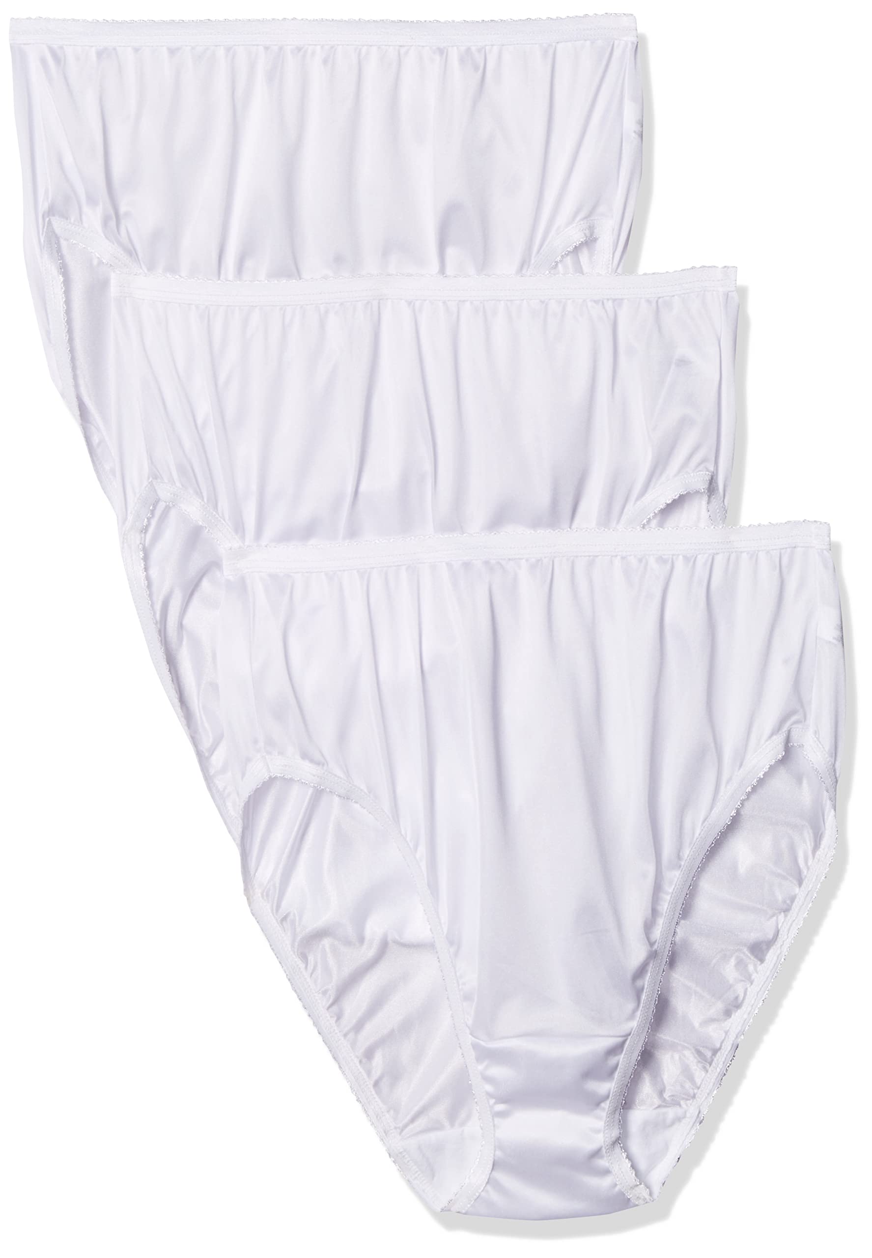 Photo 1 of Shadowline Women's Panties - Nylon Hipster (3 Pack), White, 6