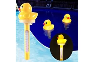 KINGSOM Floating Pool Thermometer, Pool Water Temperature Thermometer with Solar Duck Light,Pro Water Thermometer,Large Size Easy Read Pond Thermometer at Night,Swimming Pool Thermometer for Hot Tub,Spa-1PC