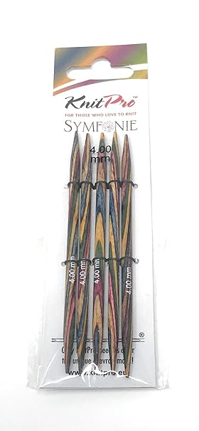 Knit Pro Nadelspiel, Symfonie, Holz,Bitte beachten: 10 cm Handschuhstricknadeln, 2,5 3,0 3,5 wählbar (4.0)