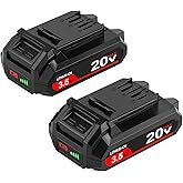DONGPUCUN 2Packs 3.5Ah Lithium Battery for Skil PWRCORE 20V Battery BY519601 BY519603 BY519702 Compatible with Skil 20V Battery