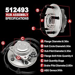 Pair 512493 Rear Wheel Bearing Hub Assembly