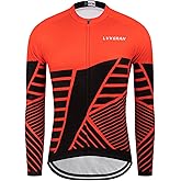 Men's Cycling Jersey Winter Thermal Fleece Long Sleeve Bike Shirts Windproof Cycling Jacket with 3 Pockets