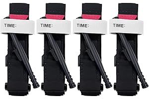 GENERIC Tourniquet, Single-Handed Application Military Emergency Tourniquets, Safest and Fasten Combat Hemostasis kit for Tactical, Medical, Training, Outdoor, Hiking, Camping (4, Black)