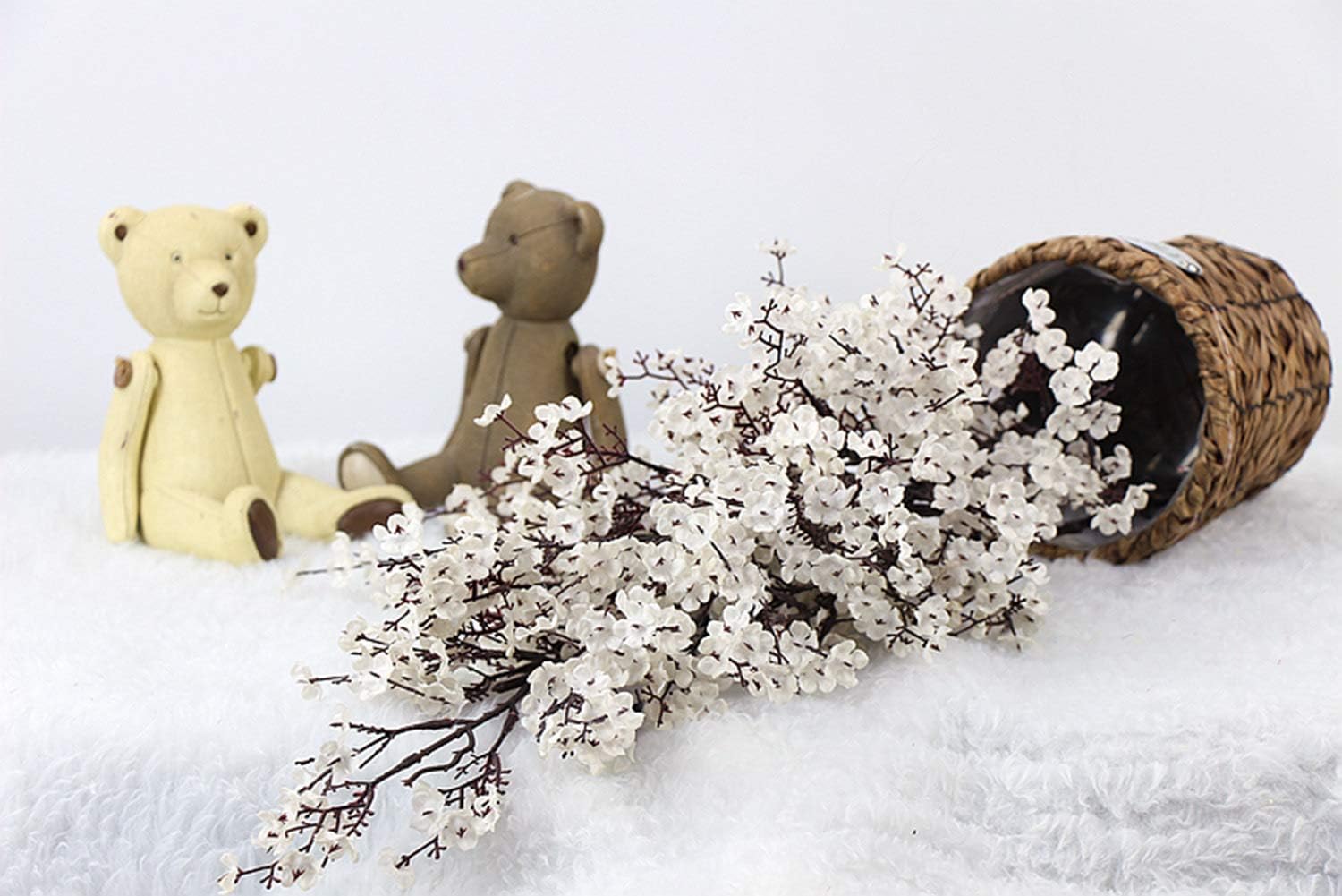 JAKY-Global Babys Breath Gypsophila Artificial Flowers 6 Bundle European Fake Silk Plants Decor Wedding Party Decoration Bouquets Real Touch DIY Home Garden(White) - Image 5