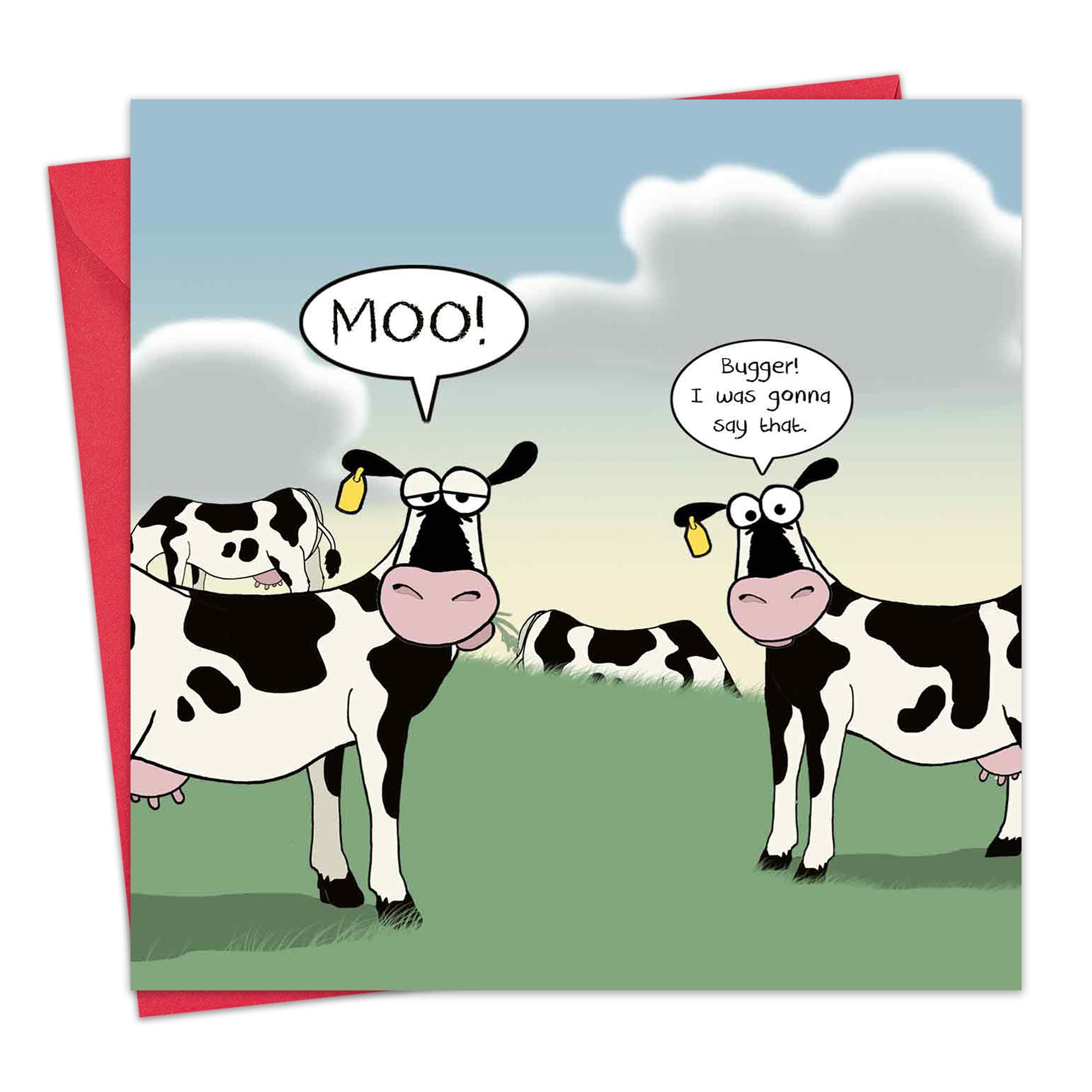 Twizler Funny Card with Jealous Cow - Blank Card - Humour Happy Birthday Card - Fathers Day Card - Mothers Day Card - Teenager Card - Anniversary Card - Congratulations - Get Well Soon