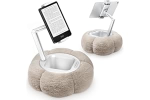 CreaDream Pumpkin Tablet Pillow Stand Holder for Kindle iPad, Adjustable Phone Pillow Stand for Lap Bed with Detachable Snack