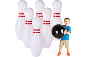 ArtCreativity Giant Inflatable Bowling - Set of 6 Pins - Fun Indoor or Outdoor Games for Kids & Adults - Backyard Christmas, Carnival, Birthday Party Activities for Family - Kids Motor Skills Toy Set