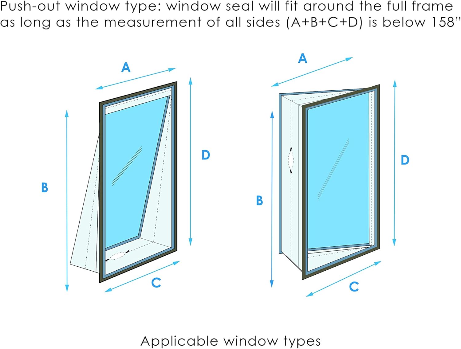 Window Seal for AC Unit – Window Seal For Portable Air Conditioner – Sealing AC with Zip and Adhesive Fastener – Best Way to Seal Casement Window With Maximum Length of 158 inches: Appliances