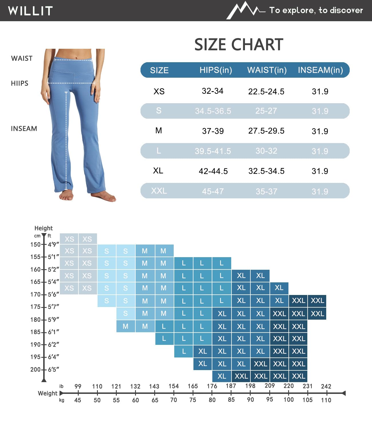 WILLIT Thermo Leggings Damen Winter Gefütterte Fleece Sporthose Yogahose Warm Sport Leggings Laufhose Bootcut Hose High Waist mit Taschen Schwarz M 7