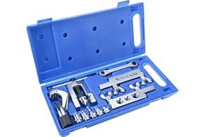 LuckyHigh Brake Line Flaring Tool Kit & Swaging Tool Kit,45 Degree Brake Line Tubing Aluminum, Brass Copper Extrusion 1/8" to 3/4" for HVAC,Tubing,Copper Pipe Flaring