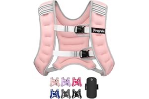 Fragraim Weighted Vest for Women Men - 8lb/10lb/12lb/16lb/22lb/25lb/30lb Weight Vest with Reflective Stripe, Detachable Phone Pouch, Ideal for Walking, Strength Training, Running, Workout, Cardio
