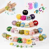 OMyFav 30 PCS Party Favors Plush Keychains - Kawaii Keychain Bulk for Kids Fluffy Keychain Key Chains for Kids Birthday Goodie Bags Pinata Toys Classroom Prizes Backpack Key Chains School Prizes