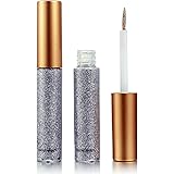DekRion Glitter Eyeliner,Silver Giltter Eyeliner, Long-lasting Waterproof Eyeliner Eye Glitter Makeup, Silver, Gold, Pink Gre
