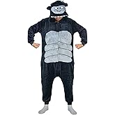 LorranTree Adult Onesie Gorilla Costume Animal One Piece Pajamas Halloween Homewear Jumpsuit Women Unisex Sleepwear