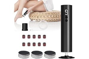 CBVCBV Powerful Electric Foot File & Callus Remover - Over 1-Hour Continuous Use, 360° Rotating Grinder, Foot Drill & Sander, 1200mAh Rechargeable Cordless Pedicure Tool,Foot Grinder(Black)