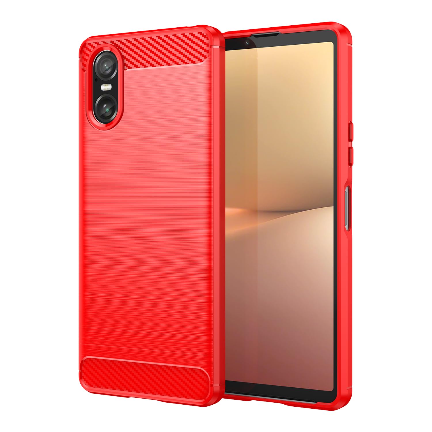 EasyShow Compatible with Sony Xperia 10 VI Cover, Sony Xperia 10 VI Case Premium Soft Rubber Cover Shock Proof with Anti-Slip-Red
