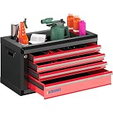 LARBANKE 4-Drawer Tool Chest with Lock,Portable Tool Box with Handle | Lock&amp;Keys, Multifunctional Countertop &amp;Anti-scratch Drawer Liner,Special Connect Rods for Connecting with Other Tool Cabinets