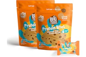 BHU FIT Bhu Foods Keto Bites, Chocolate Chip Cookie Dough, Organic Snacks for Adults & Kids, Gluten Free, Vegan, Low Carb & Sugar, Individually Wrapped (2 Pack)