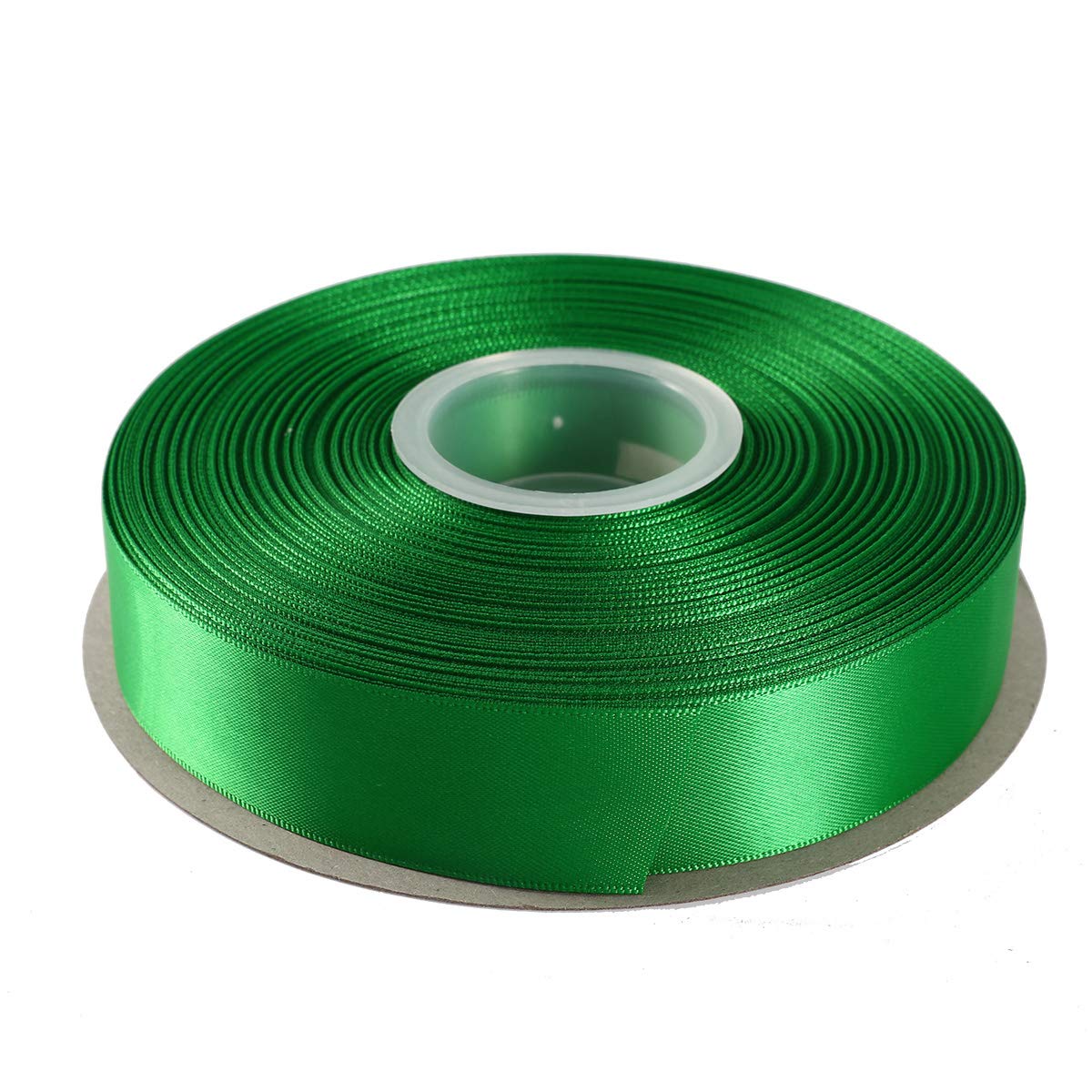 ITIsparkle 25mm Double Faced Satin Ribbon 45 Meters-Roll Set for Gift Wrapping Scrap Books Party Favor Hair Braids Baby Shower Decoration Floral Arrangement Craft Supplies, Emerald Ribbon