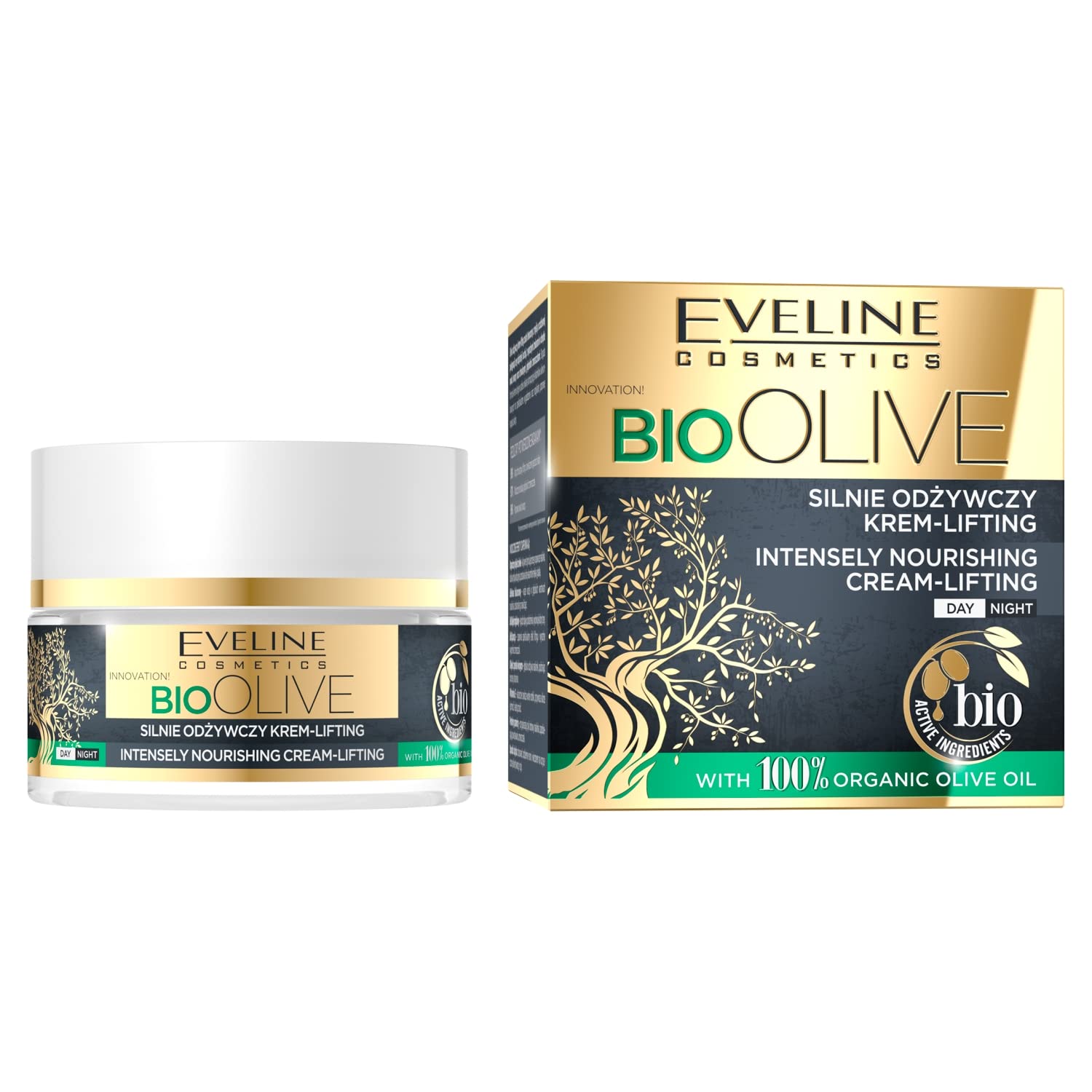 Eveline Cosmetics Bio Olive Intensely Nourishing Lifting Cream with Organic Olive Oil & Hyaluronic Acid - 50ml