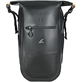 Breakwater Supply™ Meanhigh Dry Bag Waterproof Rolltop Backpack, 25L, Medium/Large, for Water Sports, Moto, Hiking, Camping, with Lightweight Fast-Drying Padding (Black)