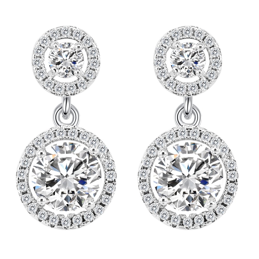 BiBeary Women elegant round Zirconia refinement pieces Earrings