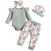 Doresbebe Baby Girl Clothes Newborn Infant Outfits Cute Summer Clothes Spring Romper Set+Hat+Headband