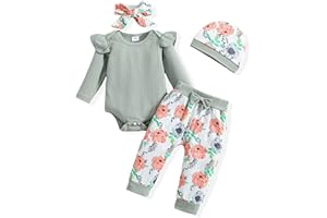 Doresbebe Baby Girl Clothes Newborn Infant Outfits Cute Summer Clothes Spring Romper Set+Hat+Headband