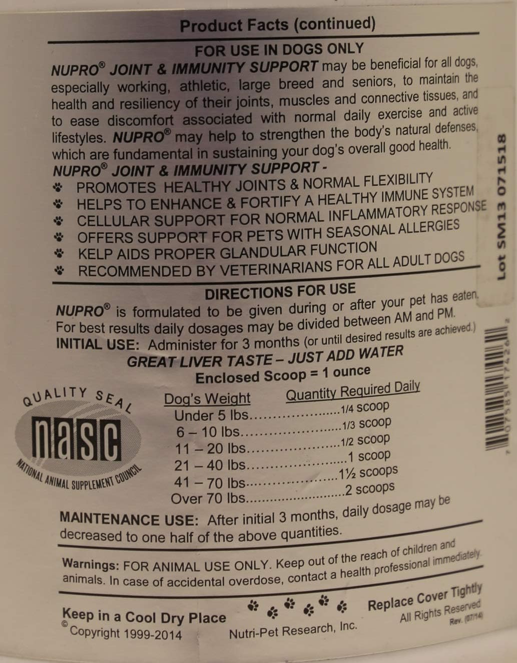 nupro joint and immunity support 20lb