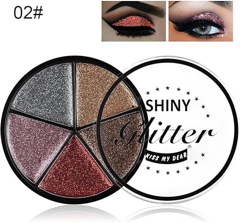 Amazon アイシャドー 5色 アイシャドウパレット グリッター 韓国 人気 アイシャドウパ 防水 落ちにくい ハイライト シェーディング パーティー コスプレ 日常 Shiny 02 Hosam メイクアップ アイシャドウ 通販