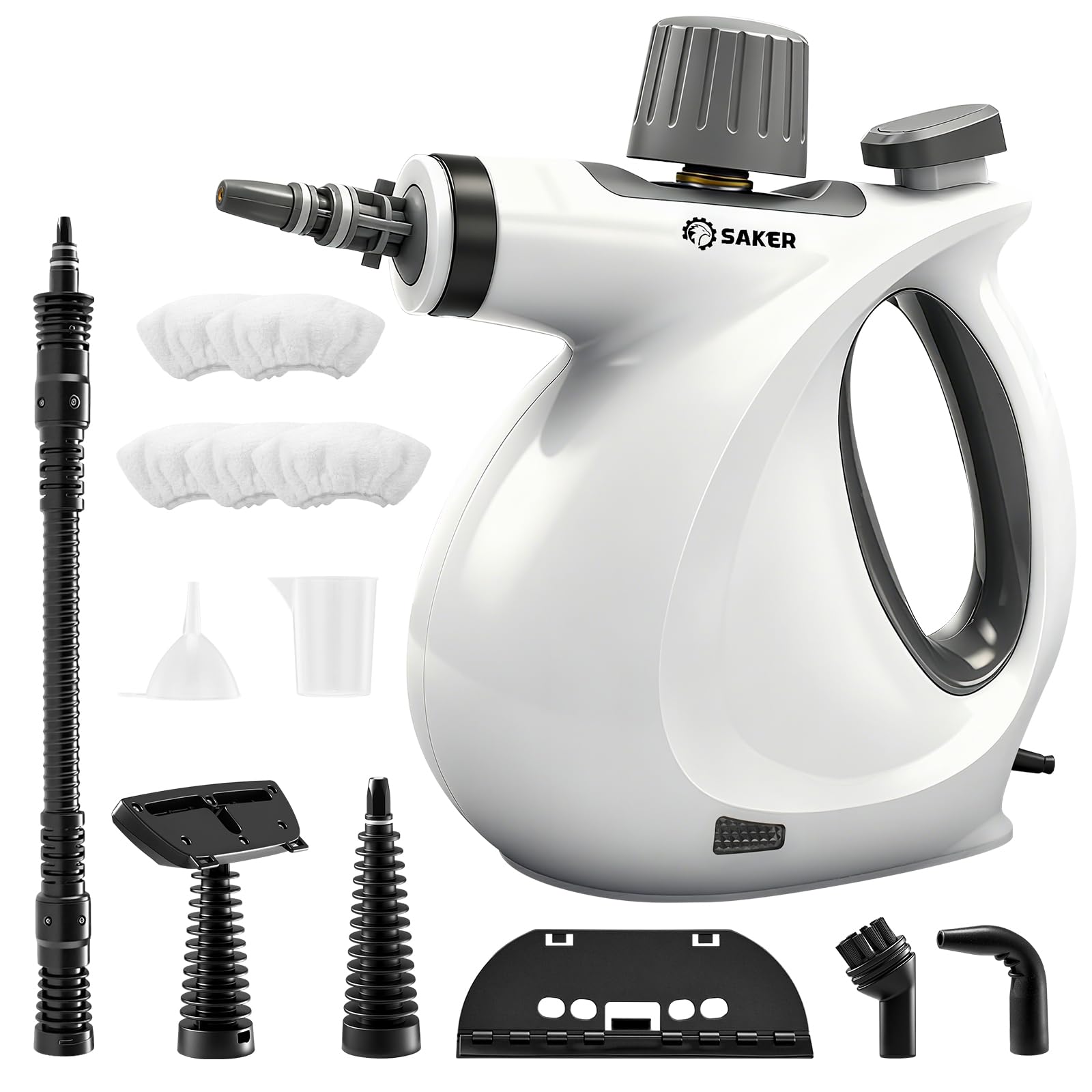 Photo 1 of Saker Handheld Steam Cleaner New,Portable Steam Cleaner for Home,1050W Steam Cleaner,5 Fiber Cloths for Quick Heating & Deep Cleaning of Floors, Cars, and Kitchen