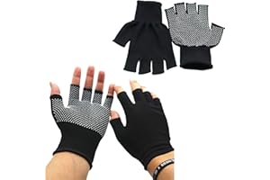 KkaFFe Lightweight Men and Women Half-Finger Slip Breathable Fingerless Work Gloves for Construction Nylon Fitness Cycling Motorcycle Gloves