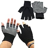 KkaFFe Work Fingerless Gloves for Men Women Slip