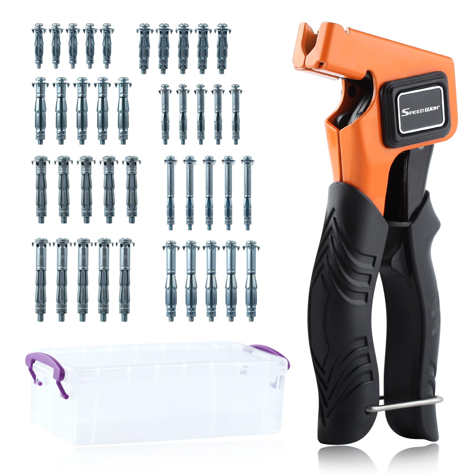 SPEEDWOX Molly Bolts for Hollow Plaster Wall Drywall Anchors and Screws Kit Expansion Screw Setting Tool Heavy Duty Metal