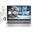 HP 15.6" FHD Business & Student Laptop Computer, 64GB RAM 2TB SSD, 10-Core Intel Core i5, Windows 11 Pro Laptop with Microsoft Office Home & Business Included, PLUSERA Earphones, Silver