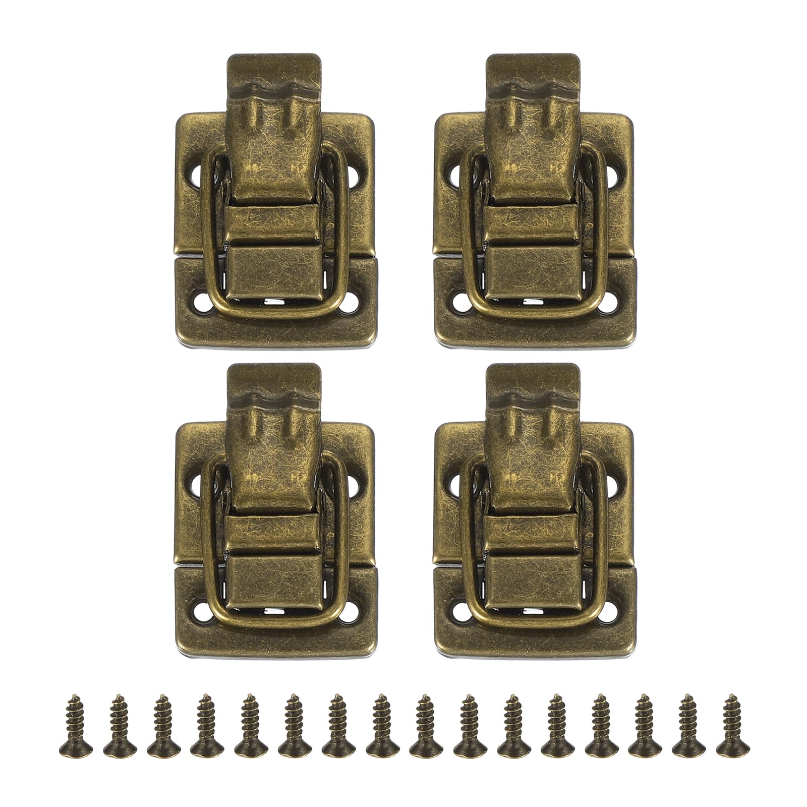PATIKIL Fastener Toggle Latches Catch Chest, 4Pcs Metal Suitcase Boxes Buckles Retro Trunk Box Hasp Lock with Screw for Wooden Packing Case Toolbox Cabinet, Bronze