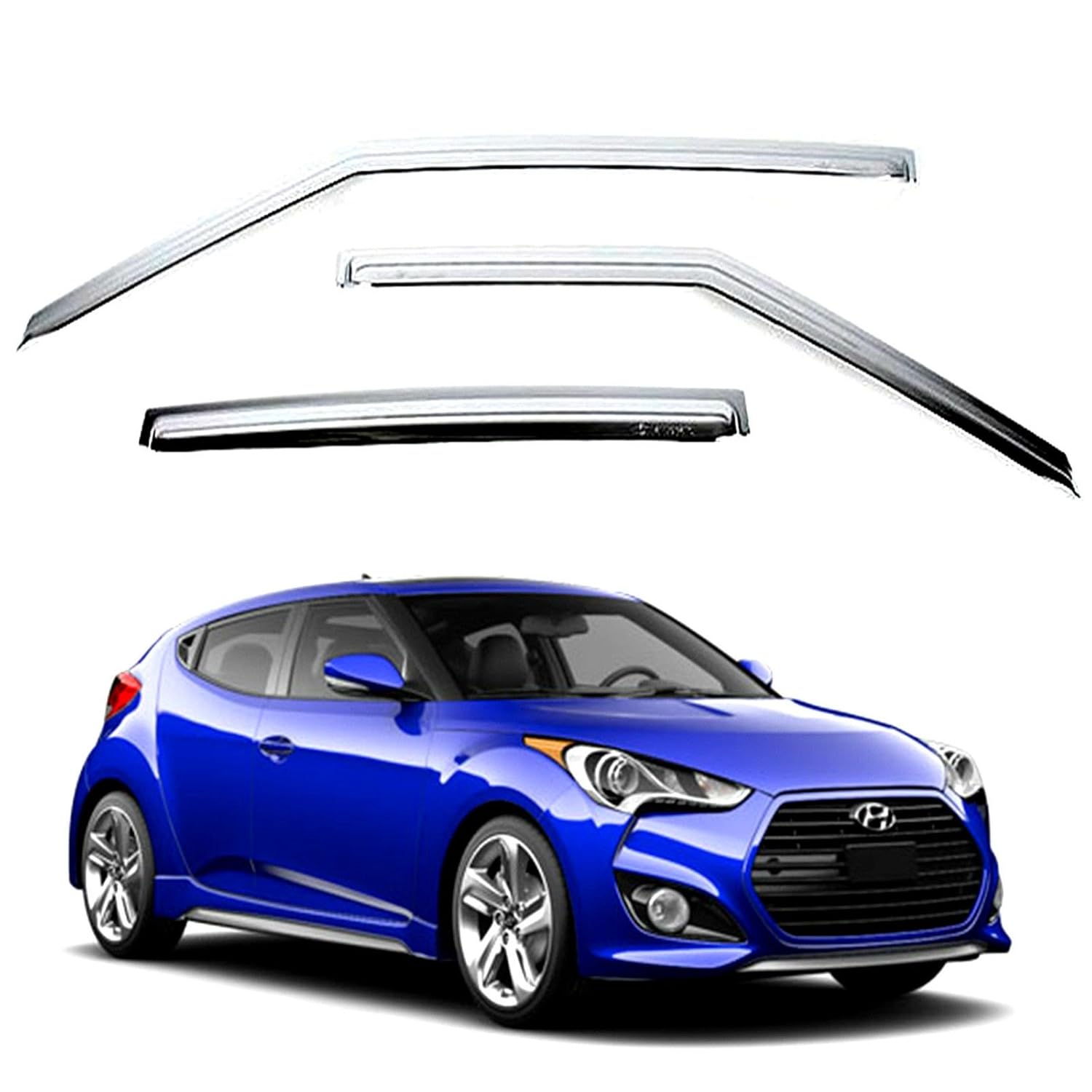 Chrome Sun Visors Vent Shade/Rain Window Guards for 2011