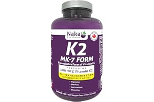 Naka Platinum K2 (mk-7 Form) Bioactive Form of Vitamin K2, 100mcg per capsule, Supports Bone Health, Cardiovascular Health, M