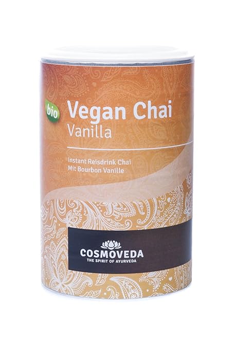 COSMOVEDA Vegan Chai Vanilla 200g (bio, vegan) Instant Reismilch Bourbon Vanille